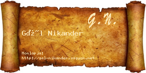Gál Nikander névjegykártya